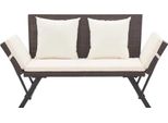 Syfax™ Panchina Da Giardino Con Cuscini 176 Cm Marrone In Polyrattan