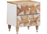 Syfax™ Comodini 2Pz 40X33,5X46 Cm In Legno Massello Di Mango