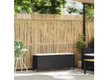 Syfax™ Panca Da Giardino Con Cuscino Nera 110X30X40,5 Cm In Polyrattan
