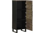 Syfax™ Credenza Nera 40X33X110 Cm In Legno Massello Di Mango