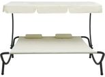 Syfax™ Lettino Prendisole Con Baldacchino E Cuscini Bianco Crema