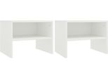 Syfax™ Comodini Bianchi 2 Pz 40X30X30 Cm Legno Ingegnerizzato