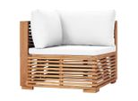 Syfax™ Divano Angolare Da Giardino Con Cuscino Crema Massello Di Teak