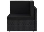 Syfax™ Divano Ad Angolo Modulare In Polyrattan Nero