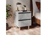 Syfax™ Comodini Con Gambe Pino Massello 2Pz Grigio Cemento 40X35X50 Cm