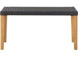 Syfax™ Panchina Da Giardino 120 Cm Nero Polyrattan E Massello D'acacia