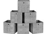 Scatole Portaoggetti Pieghevoli, Set Di 6 Cubi Portaoggetti In Tessuto Non Tessuto, 30 X 30 X 30 Cm