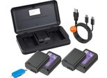 Batteria Per Fotocamera, Ricarica Di Tipo C, Compatibile Con Le Fotocamere Digitali Delle Serie Alpha E Nex, 4 Pezzi E Caricatore