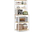 Scaffale Portaoggetti Da Cucina, Bancone Per Caffè, Scaffale Da Panettiere, 6 Ripiani E 6 Ganci, Per Microonde