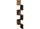LBC20BX Mensola Angolare, Mensola Da Parete, 5 Ripiani, Mensola Sospesa A Zigzag, Libreria Per Cucina, Camera Da Letto