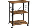 Carrello Da Cucina Con Ruote, Carrello Di Servizio Con 3 Ripiani, Ripiano Per Microonde, Per Mini Forno, Tostapane