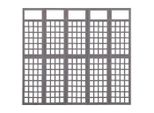Syfax™ Divisorio A 5 Pannelli In Legno Di Abete Grigio 201,5X180 Cm