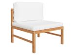 Syfax™ Set Divani Giardino 3 Pz Cuscini Crema In Legno Di Teak
