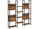 Libreria Con Struttura In Acciaio In Stile Industriale, 5 Ripiani