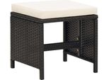 Syfax™ Sgabelli Da Giardino 4 Pz Con Cuscini In Polyrattan Nero