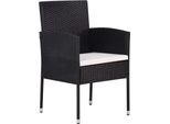 Syfax™ Sedie Da Giardino Con Cuscini Bianco Crema 2Pz Nere Polyrattan