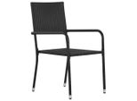 Syfax™ Sedie Da Pranzo Da Giardino 6Pz Impilabili Nere In Polyrattan