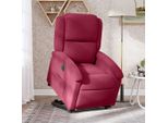 Syfax™ Poltrona Alzapersona Reclinabile Elettrica Rosso Vino Velluto