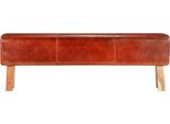 Syfax™ Panca Da Palestra 160Cm Vera Pelle Marrone E Massello Di Acacia