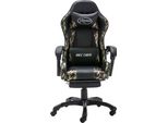 Syfax™ Sedia Da Gaming Con Poggiapiedi Nera E Mimetica In Pelle Finta
