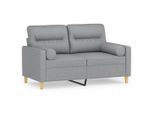 Syfax™ Divano A 2 Posti Con Cuscini Grigio Chiaro 120 Cm In Tessuto