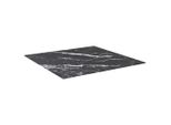 Piano Del Tavolo Nero 80X80 Cm Vetro Temperato 6 Mm Effetto Marmo