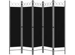 Syfax™ Paravento A 5 Pannelli Nero 200X180 Cm