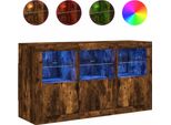 Syfax™ Credenza Con Luci Led Rovere Fumo 123X37X67 Cm
