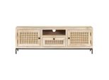 Syfax™ Mobile Porta Tv 120X30X40 Cm In Legno Massello Di Mango E Canna