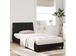 Syfax™ Letto Con Materasso Hanko Nero 100X200 Cm In Velluto