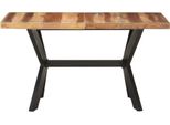 Syfax™ Tavolo Da Pranzo 140X70X75 Cm Legno Massello Con Finitura Ambra