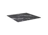 Syfax™ Piano Tavolo Nero 50X50 Cm 6 Mm Vetro Temperato Design Marmo