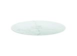 Syfax™ Piano Per Tavolo Bianco Ø80X1 Cm Vetro Temperato Design Marmo