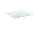 Syfax™ Piano Tavolo Bianco 40X40 Cm 6 Mm Vetro Temperato Design Marmo