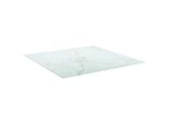 Syfax™ Piano Tavolo Bianco 80X80 Cm 6 Mm Vetro Temperato Design Marmo