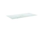 Syfax™ Piano Tavolo Bianco 100X50 Cm 6Mm Vetro Temperato Design Marmo