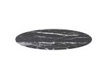 Syfax™ Piano Per Tavolo Nero Ø60X0,8 Cm Vetro Temperato Design Marmo