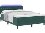 Syfax™ Letto A Sorgente Led Con Led Verde Scuro 140 X 190 Cm Velluto
