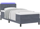 Syfax™ Letto A Sorgente Led Con Led Grigio Scuro 100 X 200 Cm Velluto