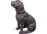 Figura Da Giardino Di Cane Seduto In Ghisa