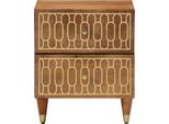 Syfax™ Comodini 2Pz 40X33X46 Cm In Legno Massello Di Mango