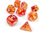 Set Di 7 Cubi Chessex Nebula Molten/Bianco