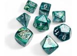 Set Di 7 Dadi Chessex Nettuno Brillante/Grigio