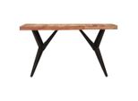 Syfax™ Tavolo Da Pranzo Nero 140X70X76 Cm In Legno Massello Di Acacia