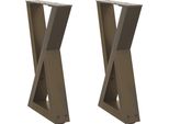 Syfax™ Gambe Per Tavolino Da Caffè 2 Pz Acciaio Naturale 28X(42-43,3) Cm Acciaio