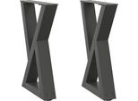 Syfax™ Gambe Per Tavolino 2 Pz Antracite 38X(42-43,3) Cm Acciaio
