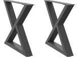 Syfax™ Gambe Per Tavolino 2 Pz Antracite 50X(42-43,3) Cm Acciaio