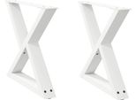 Syfax™ Gambe Per Tavolino Da Caffè 2 Pz Bianche 60X(42-43,3) Cm Acciaio