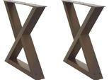 Syfax™ Gambe Per Tavolino Da Caffè 2 Pz In Acciaio Naturale 60X(42-43,3) Cm Acciaio