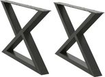 Syfax™ Gambe Per Tavolino 2 Pz Antracite 70X(42-43,3) Cm Acciaio